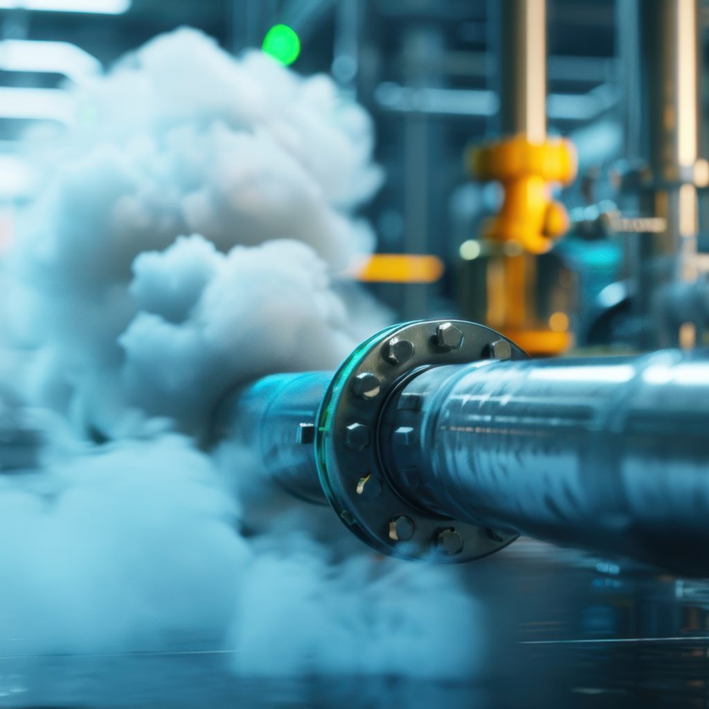 Steam Rising from Chemical Processing Equipment