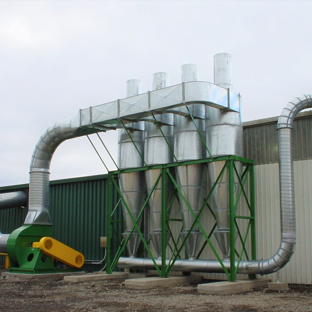 Image shows cyclones & multicyclones made by Vortex