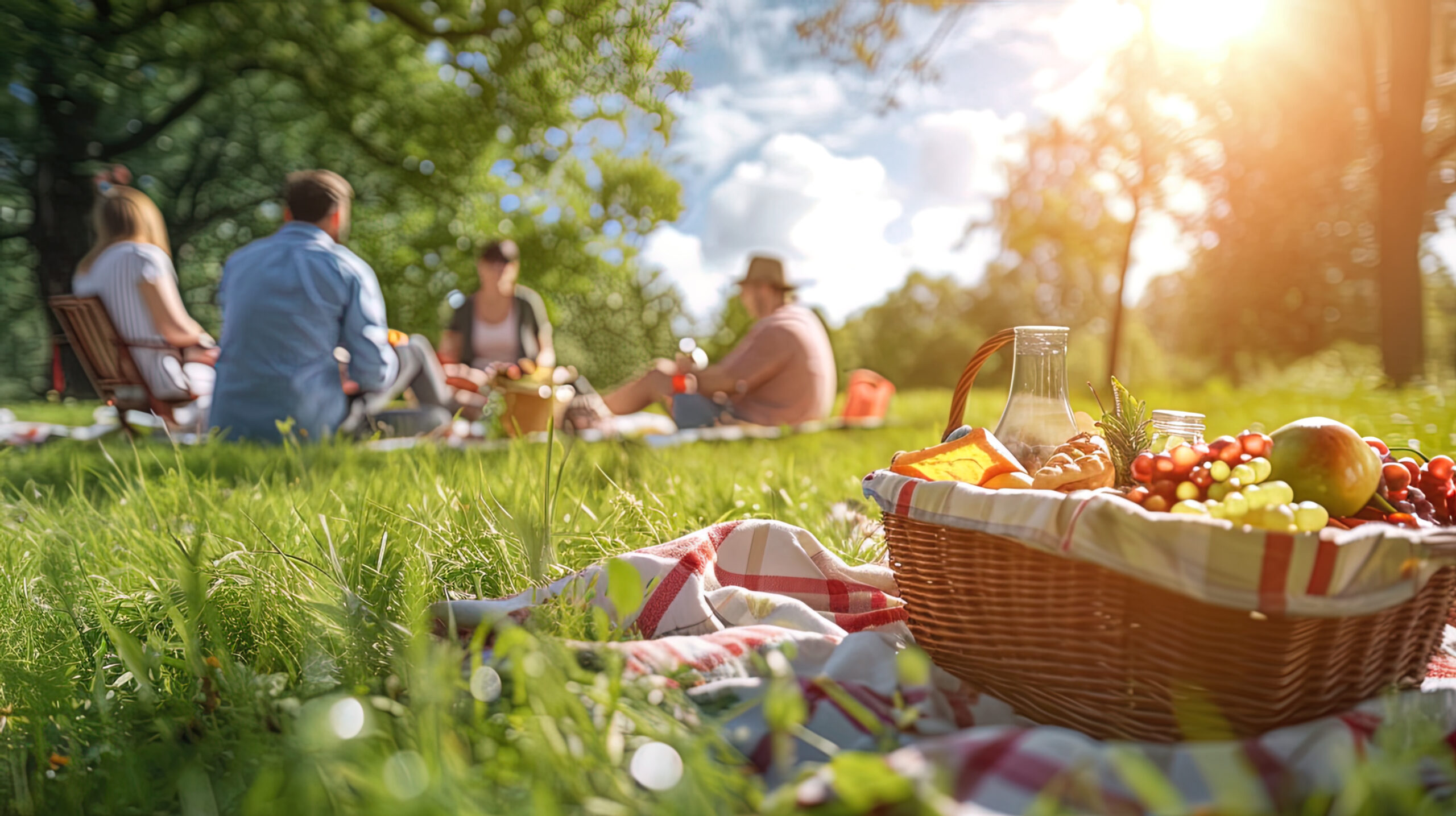 family having a picnic in the park